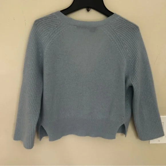 360 Cashmere light Blue Cropped Cardigan Medium